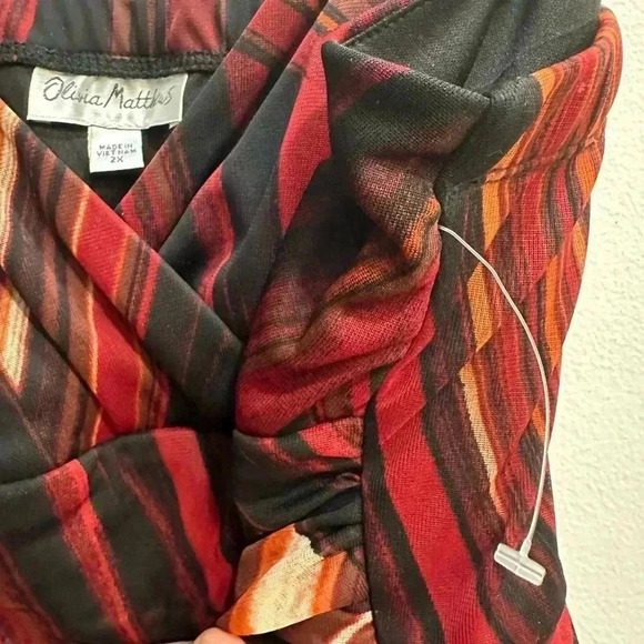 NWOT OLIVIA MATTHEWS midi wrap dress 2X - Picture 4 of 4